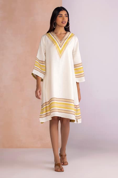 Kaveri Stripe Drama Gypsy Short Dress 