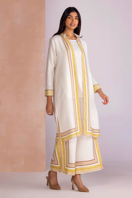 Kaveri Stripe Drama Jacket & Pant Set 