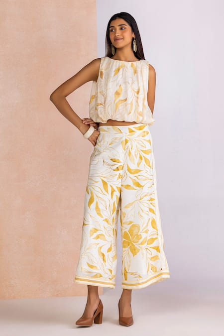 Kaveri La Feuille Bubble Top & Pant Set 