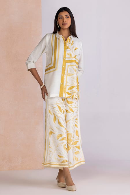 Kaveri La Feuille Printed Shirt Pant Set 