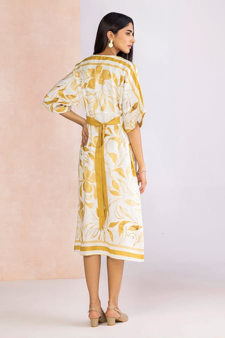 Kaveri La Feuille Leaf Print T Dress 