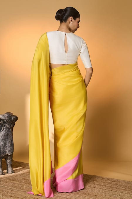 Masaba Colorblock Saree With Unstitched Blouse Piece 