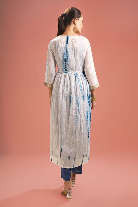 Samyukta Singhania Shibori Chanderi Silk Shrug & Kurta Set 