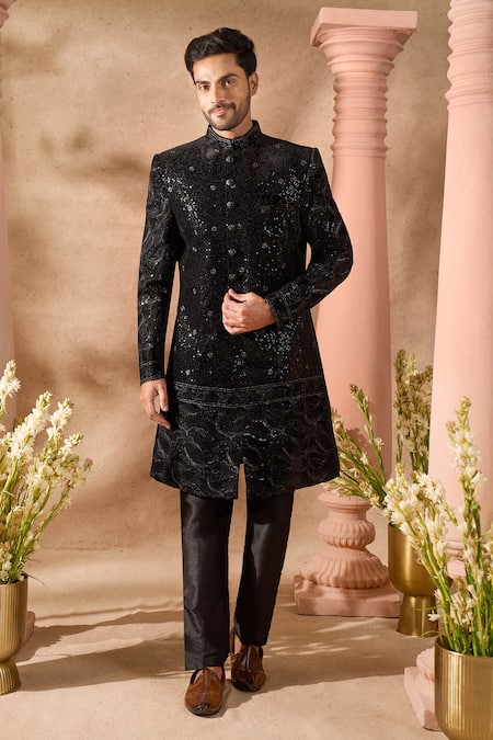 Arihant Rai Sinha Sequin Embellished Sherwani & Pant Set 