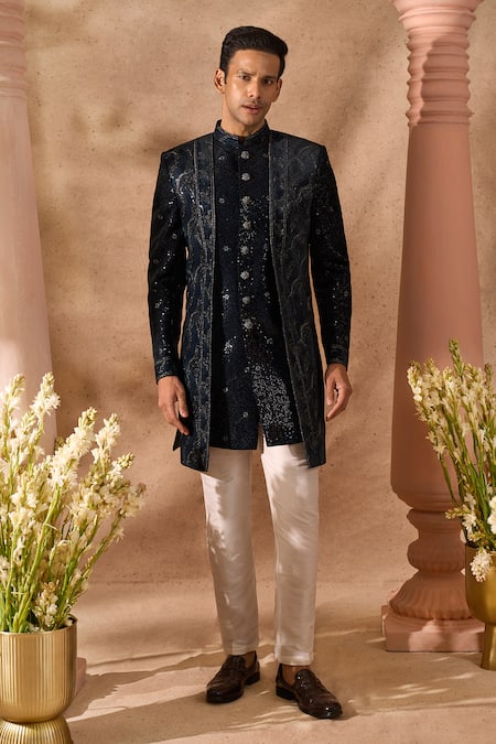 Arihant Rai Sinha Layered Embroidered Sherwani & Pant Set 