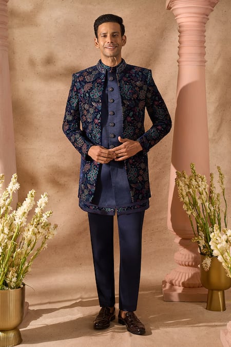 Arihant Rai Sinha Embroidered Sherwani Jacket Set 