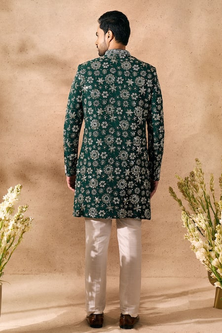 Arihant Rai Sinha Embroidered Art Silk Sherwani & Pant Set 