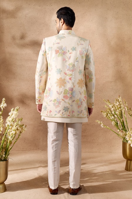 Arihant Rai Sinha Floral Pattern Sherwani Set 