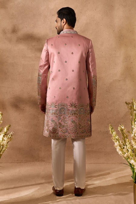 Arihant Rai Sinha Embroidered Art Silk Sherwani & Pant Set 