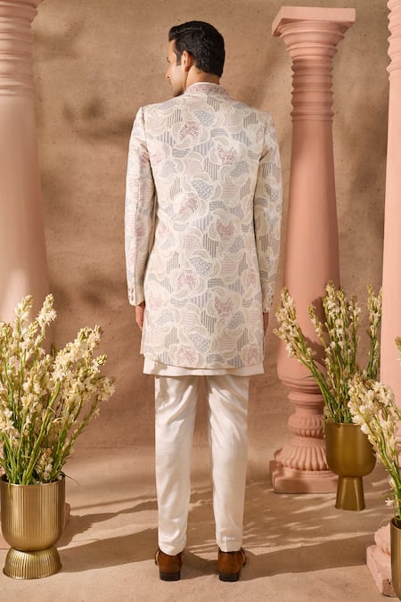 Arihant Rai Sinha Embroidered Sherwani Jacket Set 