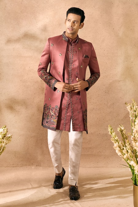 Arihant Rai Sinha Embroidered Sherwani Jacket Set 