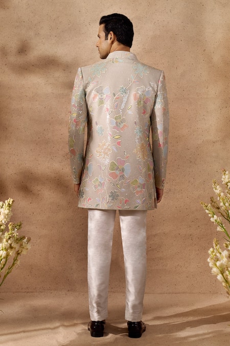 Arihant Rai Sinha Floral Pattern Sherwani Set 