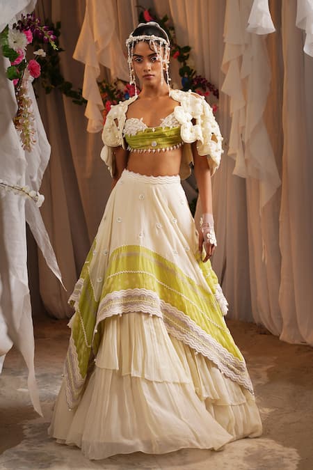 Shwetanga Two Tone Lehenga Cape Set 