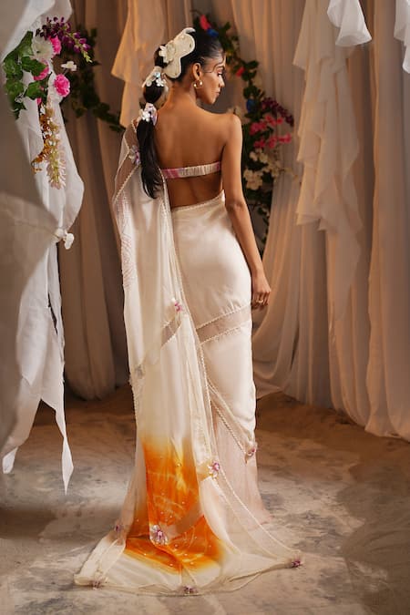 Shwetanga Concept Pre-Draped Saree & Bustier Set 