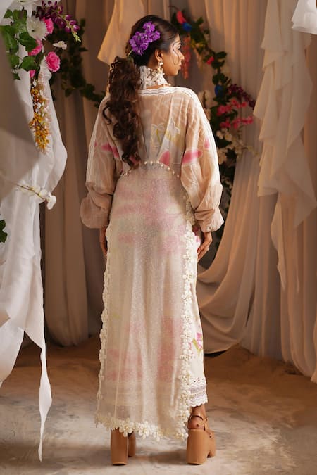 Shwetanga Floral Print Kaftan & Pant Set 