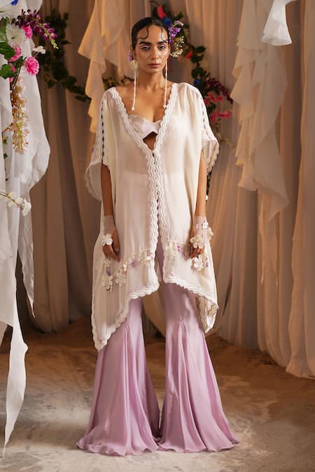 Shwetanga Embroidered Kaftan Sharara Set 