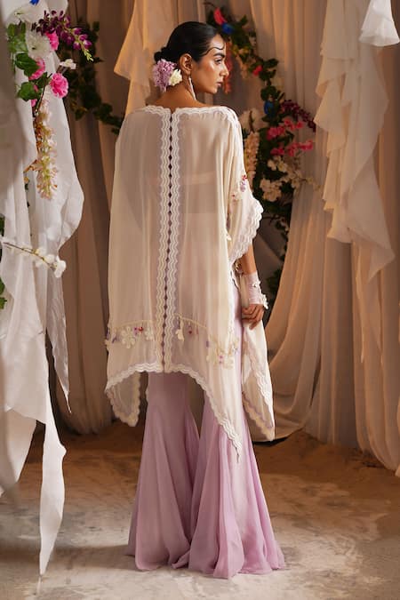 Shwetanga Embroidered Kaftan Sharara Set 