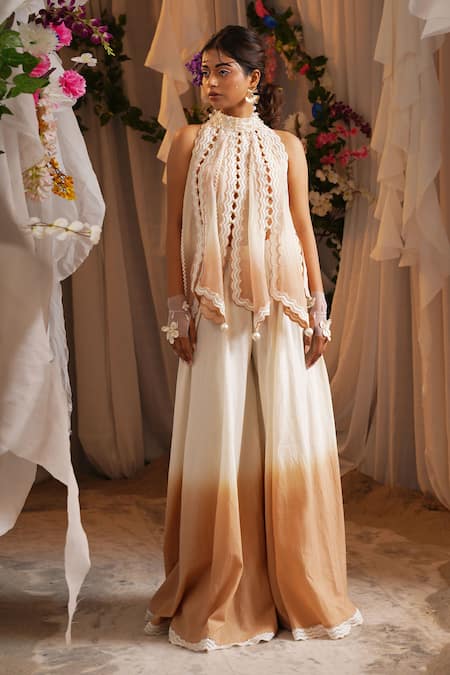 Shwetanga Halter Neck Top & Palazzo Set 