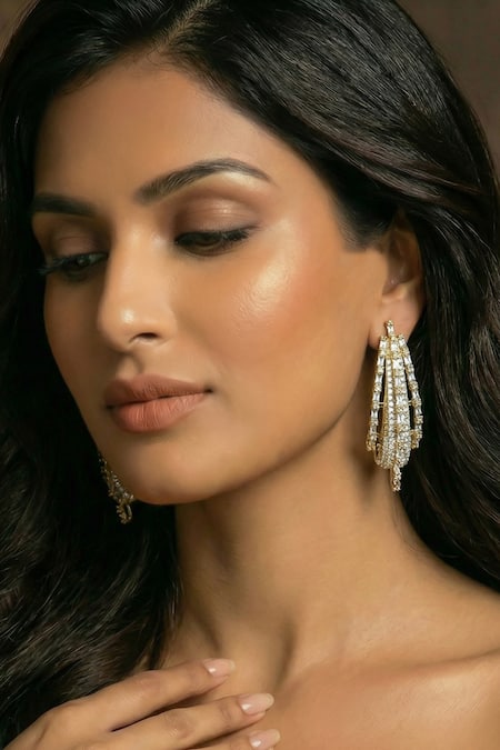 Prihan Luxury Jewelry Embellished Hoop Earrings 