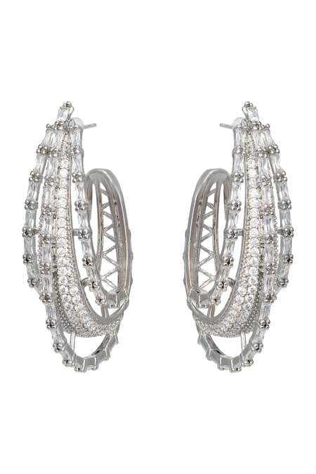Prihan Luxury Jewelry Embellished Sculptural Hoop Earrings  