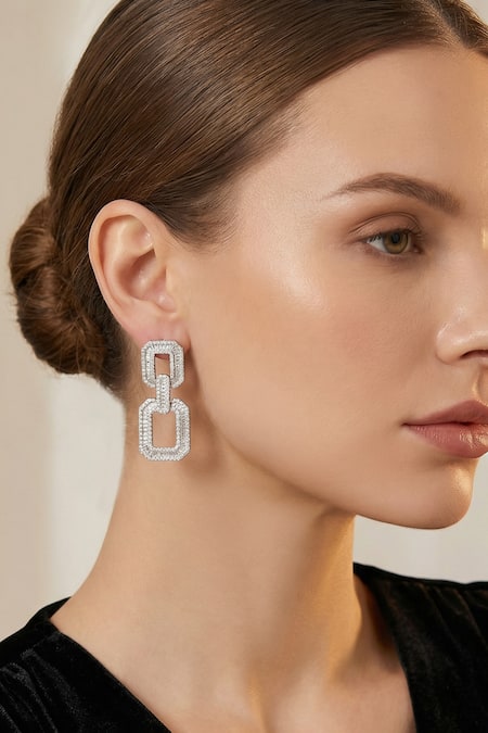 Prihan Luxury Jewelry Geometric Art Deco Drop Earrings  