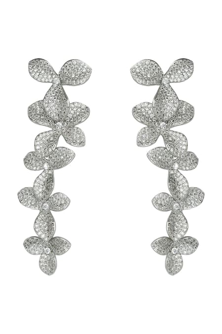 Prihan Luxury Jewelry Floral Cutwork Earrings 