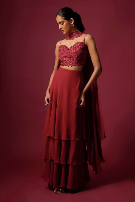 Mehak Murpana Embroidered Blouse Skirt Set 