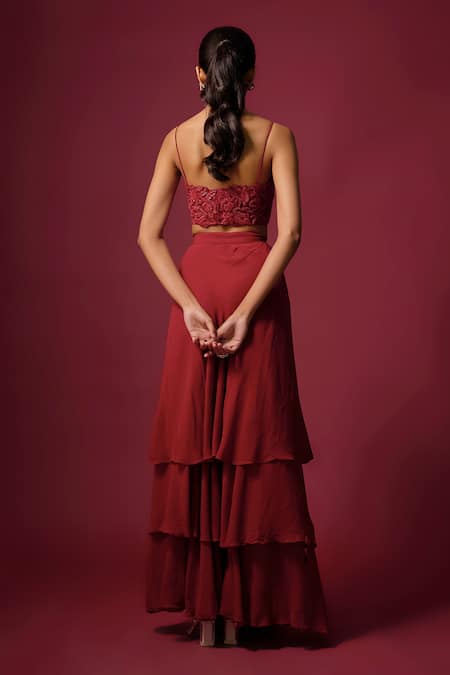 Mehak Murpana Embroidered Blouse Skirt Set 