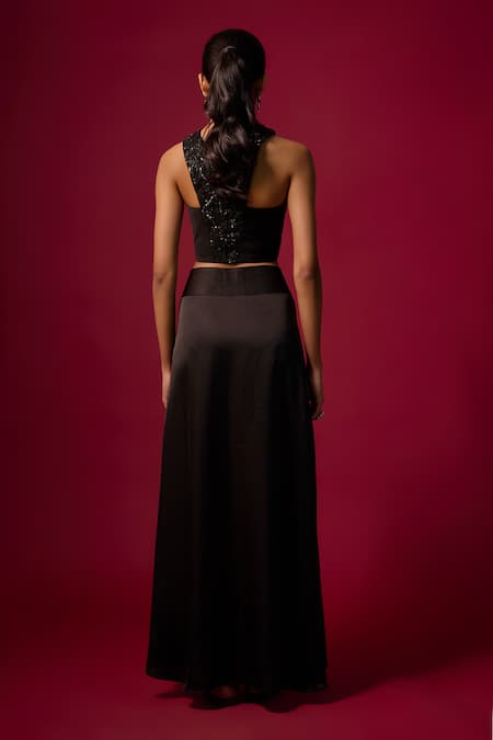 Mehak Murpana Embroidered Blouse Draped Skirt Set 