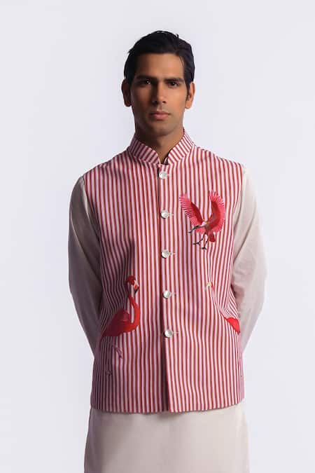 Balance by Rohit Bal Striped Linen Bundi 