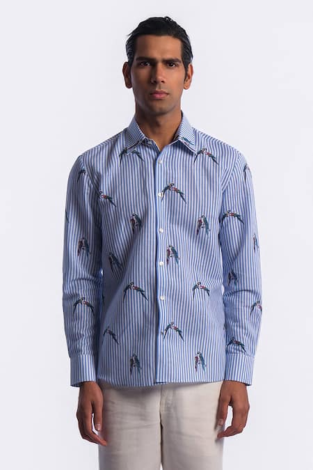 Balance by Rohit Bal Striped Print Linen Shirt 