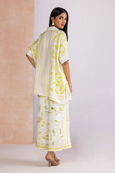 Kaveri La Feuille Leaf Pattern Top Pant Set 