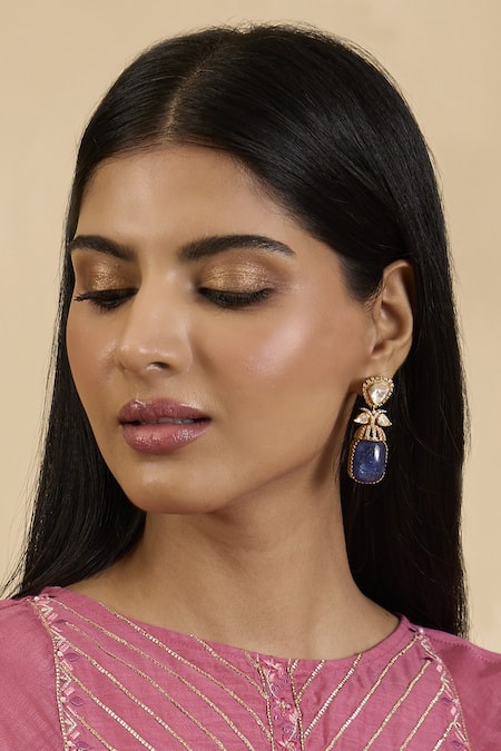 Kaari Neelam Stone Studded Earrings 