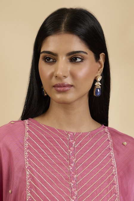 Buy_Kaari_Blue Stones, Neelam Studded Earrings _Online_at_Aza_Fashions