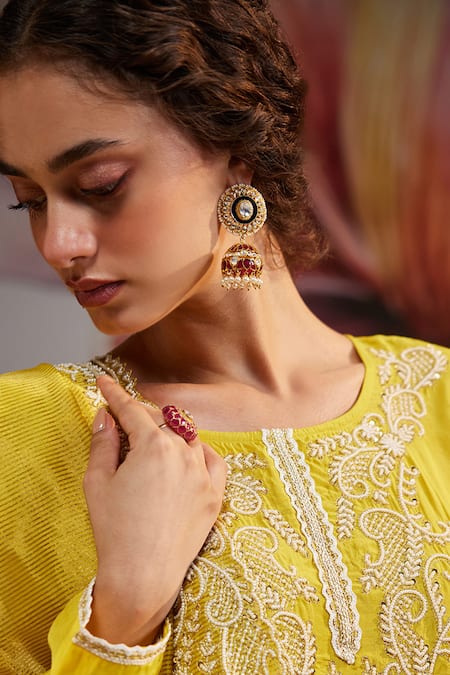 Kaari Vedika Vellore Polki Jhumki Earrings 