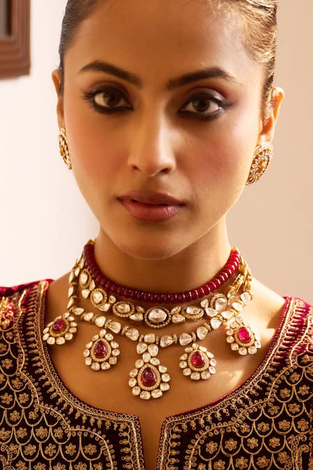 Kaari Chaaya Polki Layered Choker Necklace 