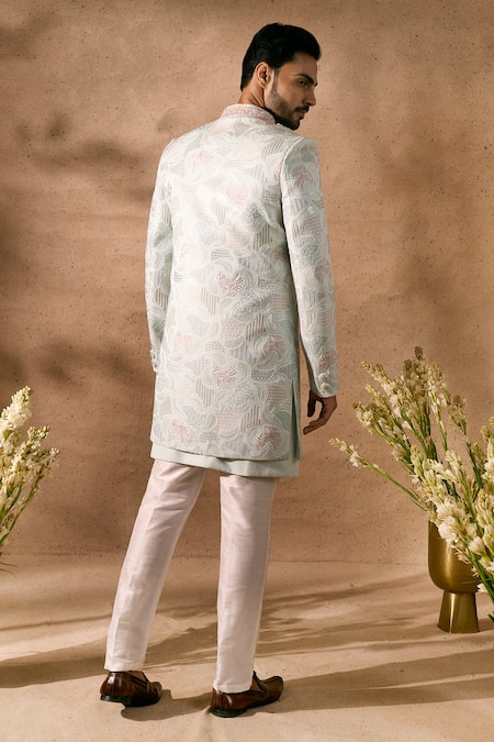 Arihant Rai Sinha Embroidered Sherwani Jacket Set 