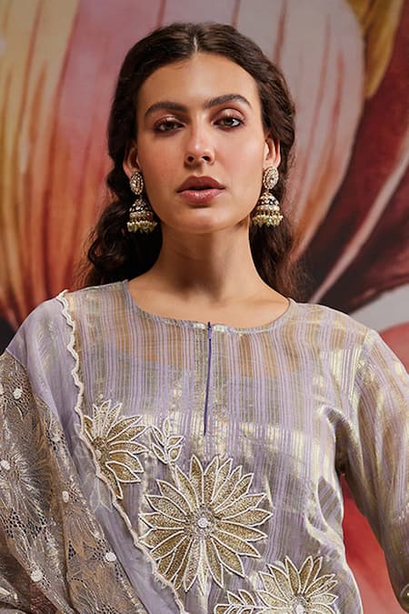 Shop_Kaari_Multi Color Pearls, Stones Urmi Enamalled Jhumkis _Online_at_Aza_Fashions