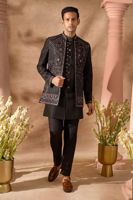 Arihant Rai Sinha Embroidered Sherwani Jacket Set 