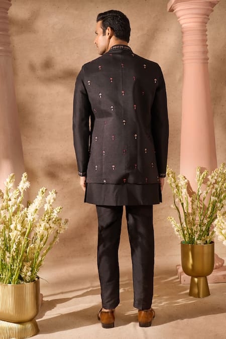 Arihant Rai Sinha Embroidered Sherwani Jacket Set 