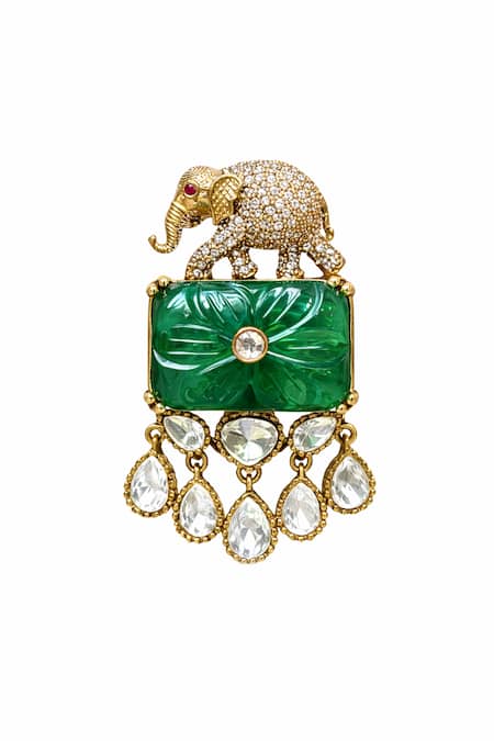 Prestones Elephant Polki Brooch 