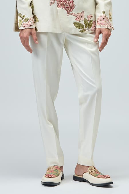 Shop Varun Bahl Ivory Modal, Dupion Embroidery Tuxedo Set Online at Aza Fashions Shop_Varun Bahl_Ivory Modal, Dupion Embroidery Tuxedo Set _Online_at_Aza_Fashions