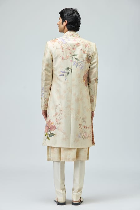 Varun Bahl Floral Embroidered Sherwani Set 