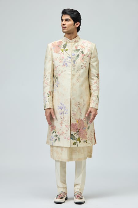 Varun Bahl Floral Embroidered Sherwani Set 