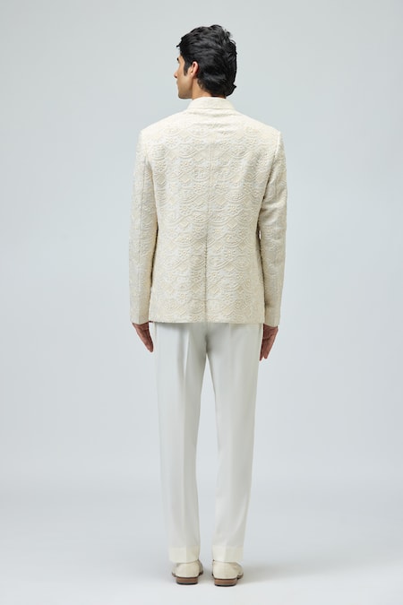 Varun Bahl Ivory Embroidered Bandhgala 