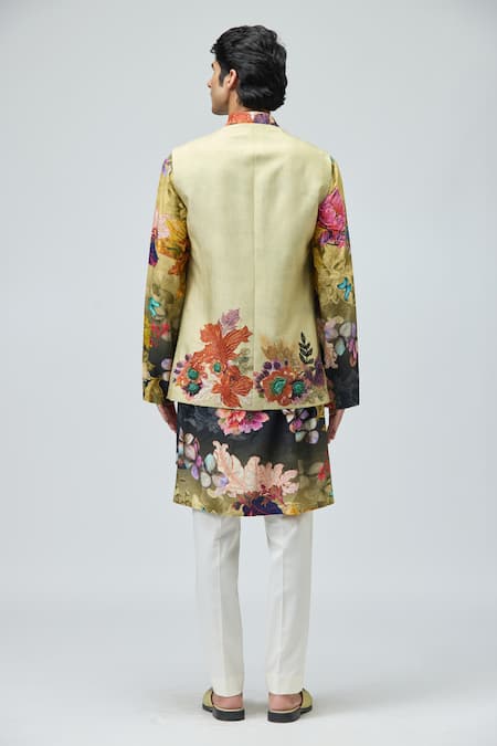 Varun Bahl Printed Bundi & Kurta Set 