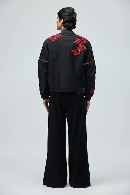 Varun Bahl Chanderi Silk Bomber Jacket 