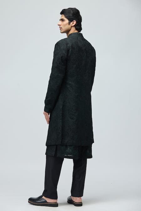 Varun Bahl Silk Organza Kurta Set With Jacket 