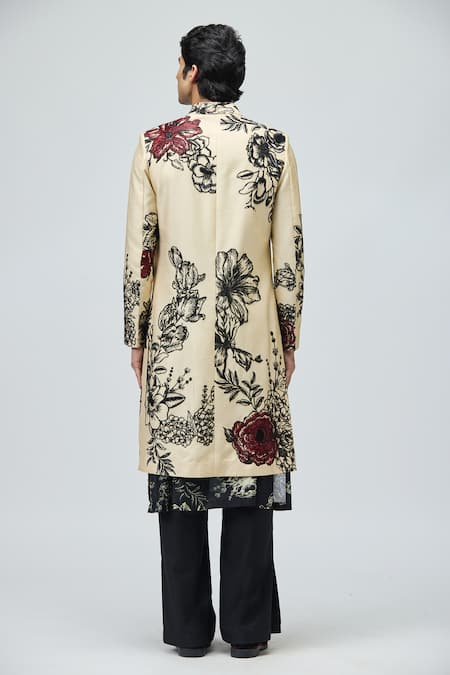 Varun Bahl Floral Pattern Sherwani Set 