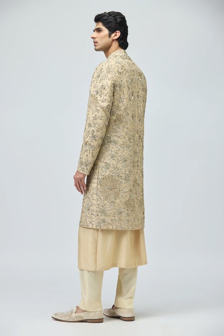 Varun Bahl Flloral Pattern Sherwani Set 